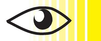 Logo for bury blind societyA black outline of an eye with a background with a gradient of colour from white to yellow